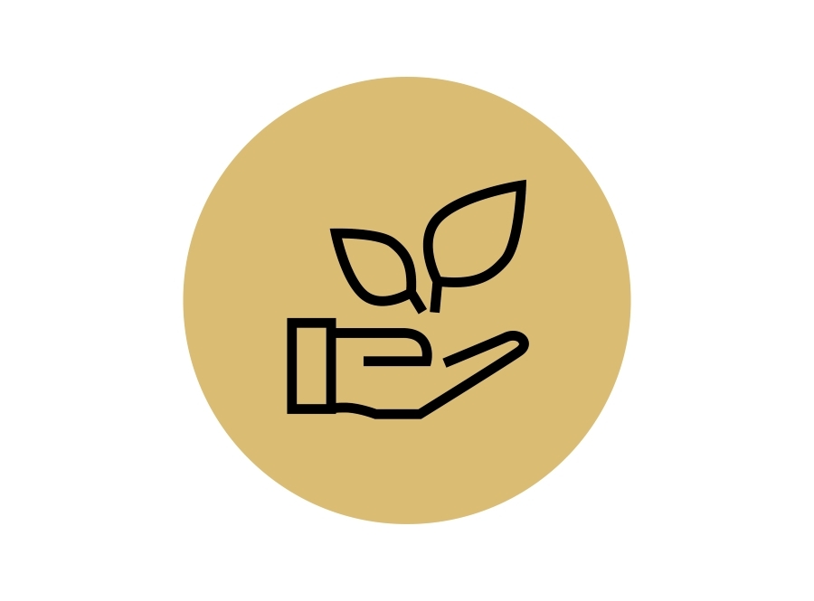 hand with plant growing icon