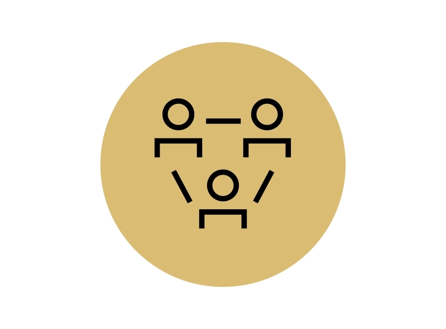 three people with lines connecting icon